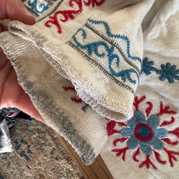 Johnny Was Biya Embroidered Colorful Boho open flowy cardigan - Size S - Picture 4 of 8